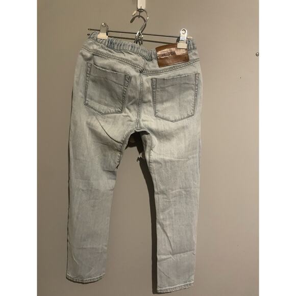 One Teaspoon Jeans Womens XS Shabbies Drawstring Boyfriend Distressed Light Wash - Picture 7 of 10